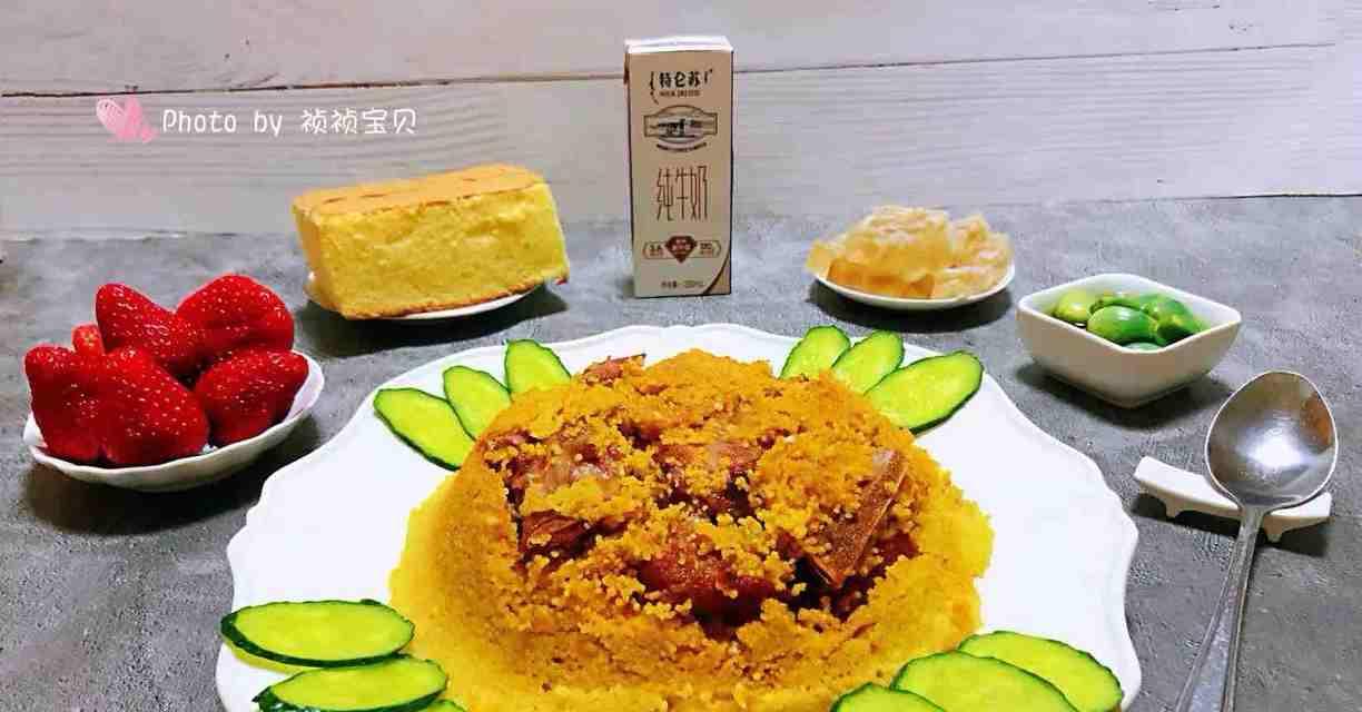 香糯小米蒸排骨（家常美食，营养又健康）