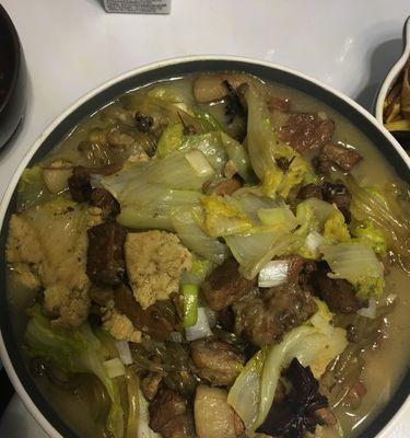 家常美食，肉末炖冻豆腐（做法简单）